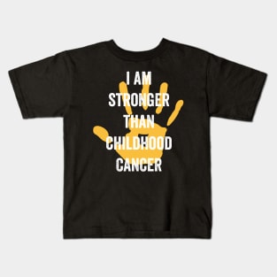 childhood cancer awareness month - I am stronger than childhood cancer gold ribbon awareness month Kids T-Shirt